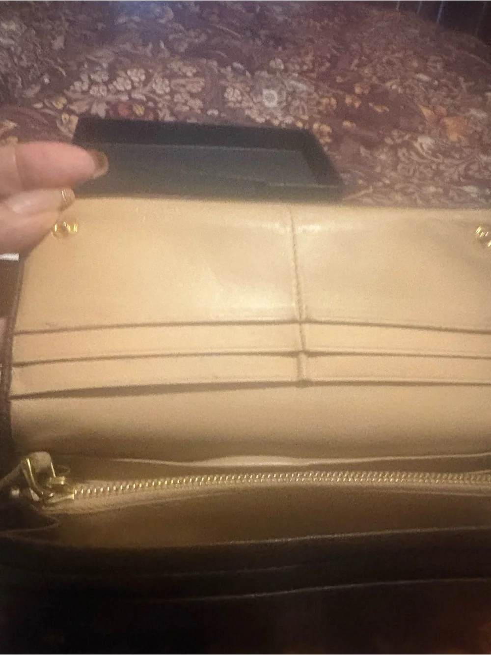 Prada Brown Leather Long Continental Wallet with Gold Logo